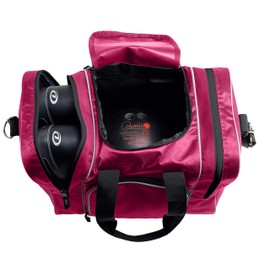 Athletico Bowling Bag for Single Ball - Single Ball Tote Bag With Padded Ball Holder - Fits a Single Pair of Bowling Shoes Up to Mens Size 14 (Pink)