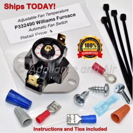 Williams Forsaire P332490 Williams Direct Vent Furnace Automatic Fan Blower Switch, Ships TODAY!