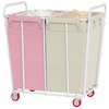 Hoctieon 2 Section Laundry Sorter Cart, 400L Rolling Hamper with