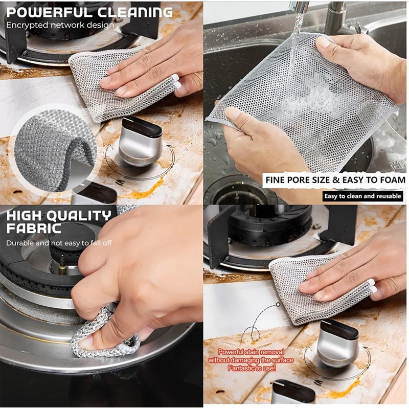 Wire Dishwashing Rag, 10 Pcs 2025 New Multipurpose Wire Dishwashing