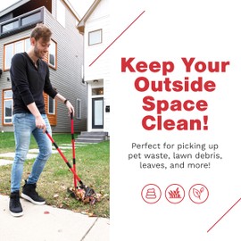 Pawler Pooper Scooper for Large Dogs, Small Dogs and Horses, Metal Poop Scooper Set with Long Handle Rake, Spade and Tray for Yard, Grass, Dirt or Gravel, Heavy Duty Aluminum Poop Picker Upper