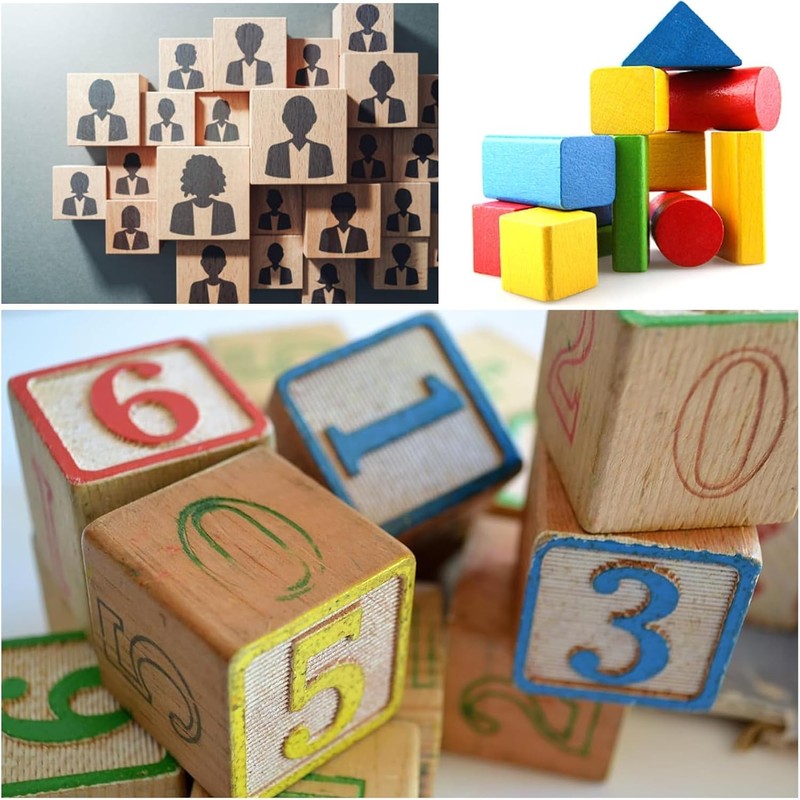 1-1/2 inch Unfinished Wooden Cubes,Pack of 40 Wood Square Blocks,