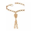 Unbranded Women Gold Metal Hand Chain Charm Lion Wrist Bracelet