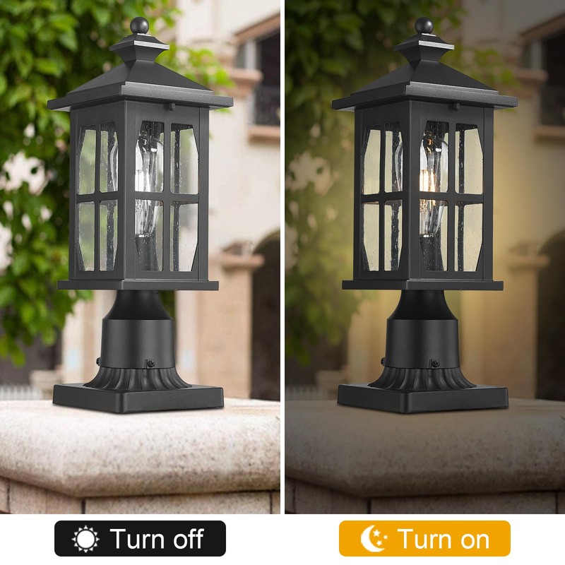 Darkaway Outdoor Post Lights, Exterior Post Lantern Lamp Waterproof Aluminum