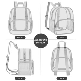 USPECLARE Clear Backpack for Stadium Events Small Clear Backpack 11.5x9.5x6 for Concert Sport Events Work Travel