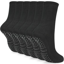 KOOOGEAR 3 Pairs Non Slip Yoga Grip Pilates Socks for Women Anti Slipper Breathable Grippy Cotton Socks for Ballet Workout Dance Fitness Trampoline