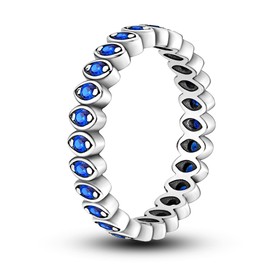 Hapour 925 Sterling Silver Rings for Women Cubic Zirconia Eternity Bands for Women Stackable Vintage Rings Statement Rings