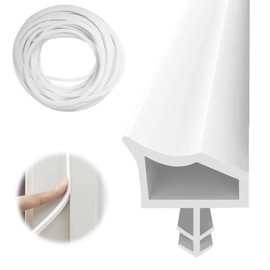 Rubber Door Seal, Room Door Seal, White, 15 m Door Seal, Room Door Seal White for Sound Insulation, Draught Excluder and Door Seals, Wooden Doors for Sound Insulation, White