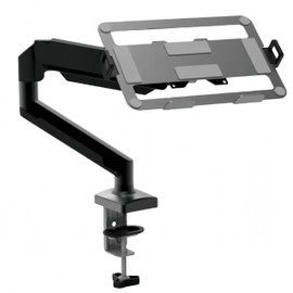 RXLIFE Gas Spring Laptop Stand for Desk, Desk Mount Laptop Monitor Stand Holder with Tray, 180° Swivel Laptop Stand Arm with Adjustable Height 19.8LBS Load Bearing