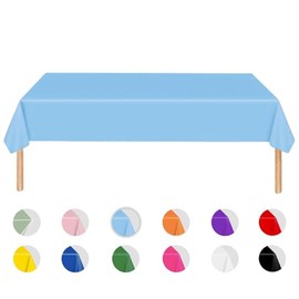 MORAINJAY Party Tablecloth,Light Blue Table Cloth for Birthday,137x274cm Birthday Table Cover Party Tableware,Solid Color Table Decors for Party,Wedding,Picnic,Light Blue Party Supplies for 16 Guests