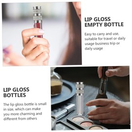 FRCOLOR 10pcs Rhinestone Lip Gloss Bottles for Makeup Refillable Lip Glaze Tubes Compact Travel Containers for Women Stylish and Lightweight Design