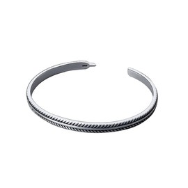 LUTAKU 925 Silver Retro Boho Feather Bracelet for Women Girls Vintage Bangle Adjustable Size Jewelry Gift (silver)