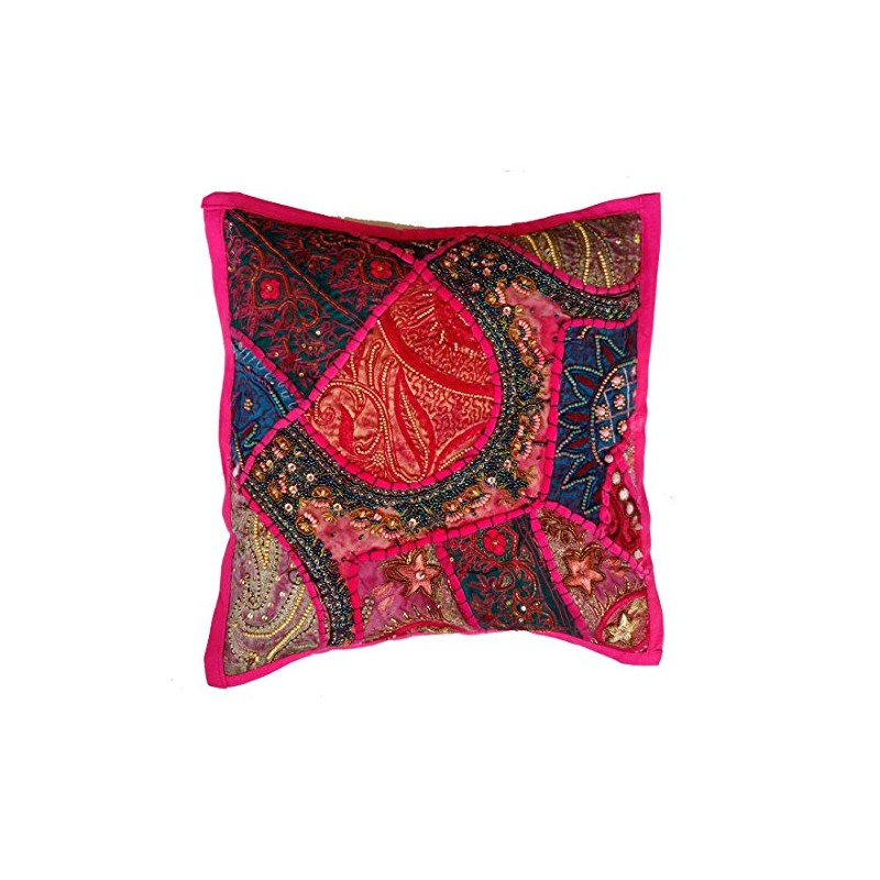 Rastogi Handicrafts Decorative Throw Pillow Cases, Embroidered Cotton Cushion Cover