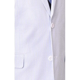 Emigre 40XL Men's 100% Cotton Blue Striped Seersucker Suit