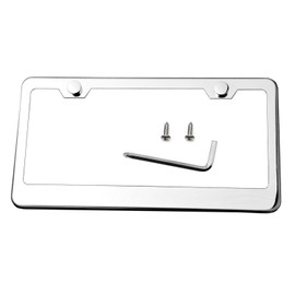 LFPartS Plain Polished Stainless Steel License Plate Frame Mirror Finish New