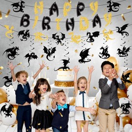 Dragon Birthday Decorations Dragon Birthday Banner Swirls Dragon Party Supplies