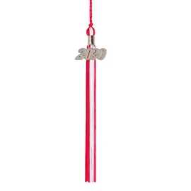 Class Act Graduation Graduation Tassel - Silver Charm - 2 Color, 2020, Red/White