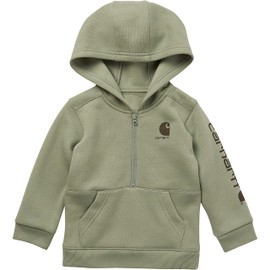 Carhartt Baby Boys Long-Sleeve Half-Zip Hooded Sweatshirt, Jade, 24M
