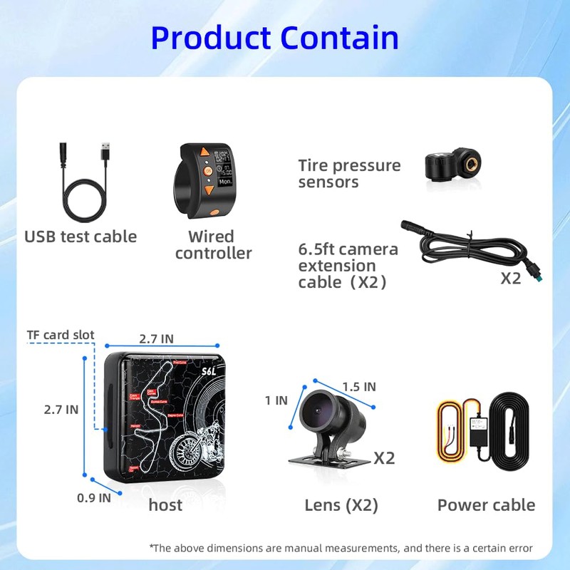 VSYSTO Motorcycle Dash Camera ，150° Wide Angle Motorcycle Front and