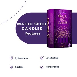 Soul Sticks Peace 4' Magic Spell Chime Taper Candles, 20 pcs - Ideal for Altar, Rituals, Ceremonies, Meditation Purple Candle for Witchcraft Supplies, Wiccan, Candles Clearance