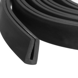 sourcing map sourcing map U Channel Edge Trim, 3.3ft Length Rubber Guard Seal Strip Edge Protector Flat Type Fit for 1.5-2mm Edge, (13/64" W x 7/16" H) Black