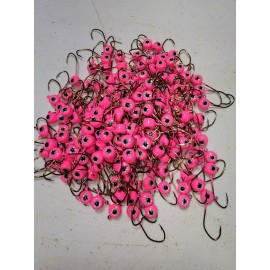 Eagle Claw 75 pack 1/8 oz.#2  jig heads sickle jig hook  painted hot pink