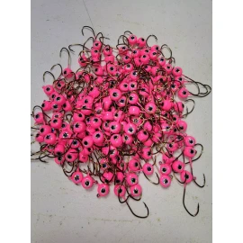 Eagle Claw 75 pack 1/8 oz.#2  jig heads sickle jig hook  painted hot pink