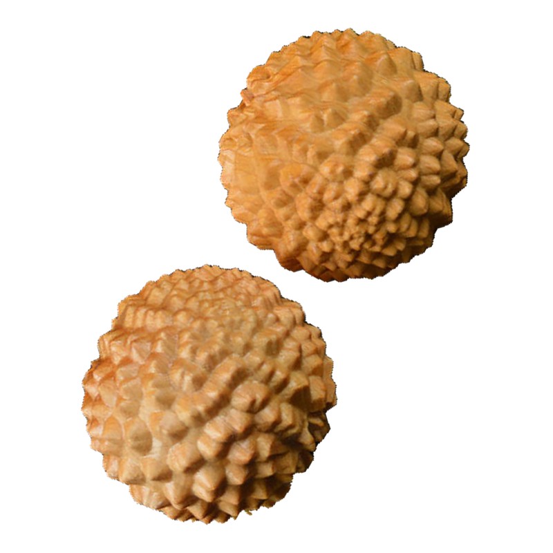 2pcs Wooden Hand Massage Ball Palm Relaxing Spiky Textured Acupoint