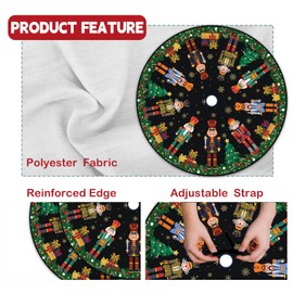 Festive Nutcracker Tree Skirt, Holiday Soldier Cover, Winter Celebration Xmas Ornaments, for Church Celebrations, Residence Parties, Seasonal Atmosphere, Merrymaking Events