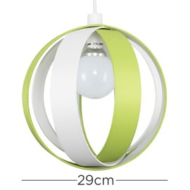 MiniSun Modern Green and Cream Fabric Cocoon Globe Style Ceiling Pendant Light Shade