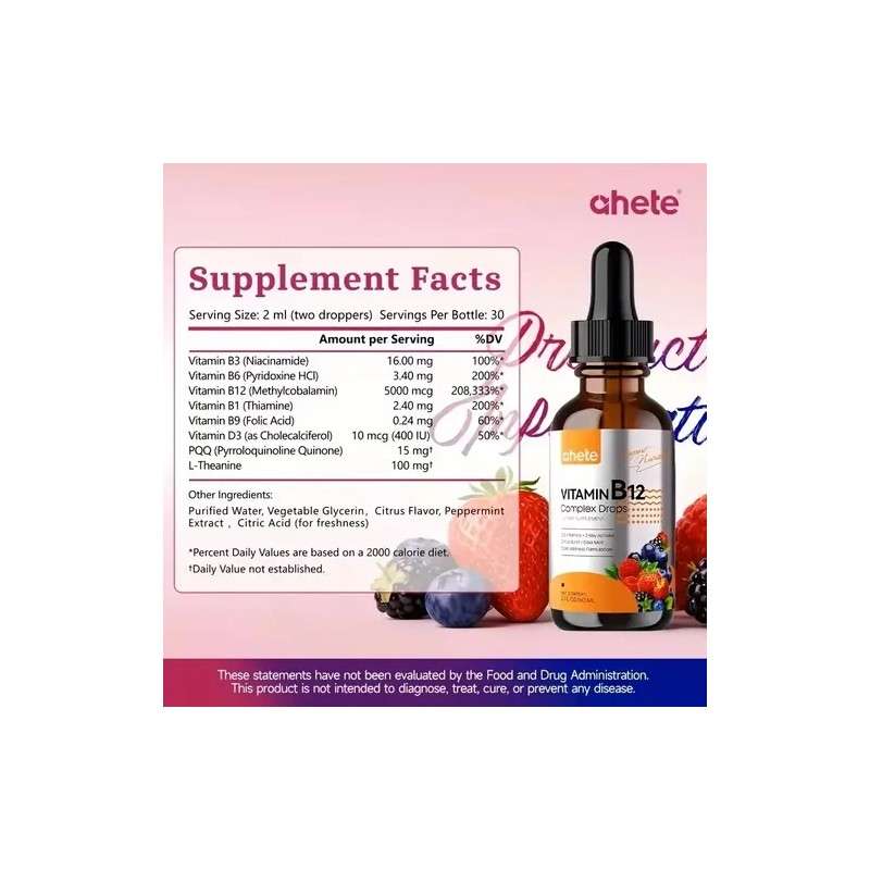 Vitamina B12 Gotas Líquidas Complejo Sublingual
