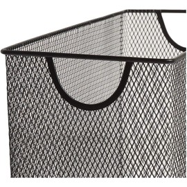 GoldOrcle Set of 3 Household Wire Mesh Metal Steel Storage Basket Organizer CD Storage Boxes Organizer Bin Container Tote with Handles for Home Office 10.5" x 5.5" x 5.5"