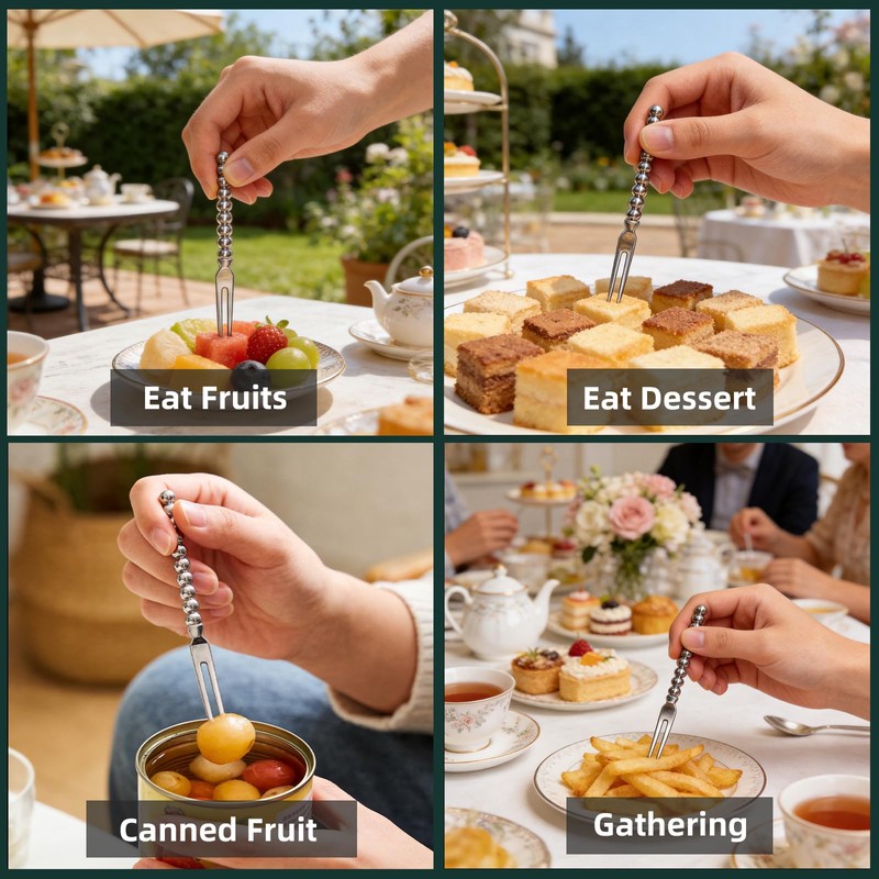 Mini Dessert Forks 120 Count Silver Plated Forks, Mini Fruit