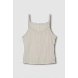 JAJU [JAJU/자주] 여 코튼 포인텔 크롭 캐미솔_카키그레이 [JAJU] Women's Cotton Pointel Crop Camisole_Khaki Gray