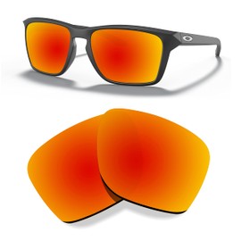 Littlebird4 - Lentes polarizadas de repuesto para anteojos de sol Oakley Sylas OO9448 - Multiopciones (espejo rojo fuego)