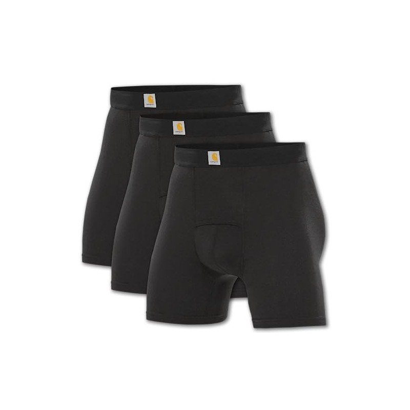 Carhartt Men's Stretch 5” Boxer Brief 3 Pack, Black, S
