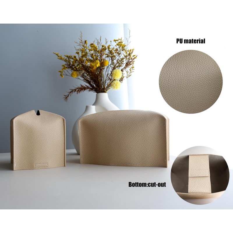 2pcs Tissue Box Cover, Modern PU Leather Rectangular Tissue Box