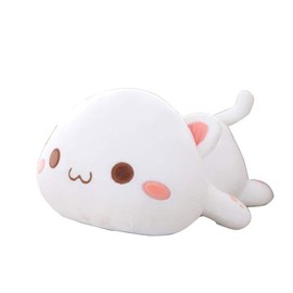 OUKEYI Cute Kitten Plush Toy Cat Hugging Pillow Stuffed Animals Plush Soft Toy White12