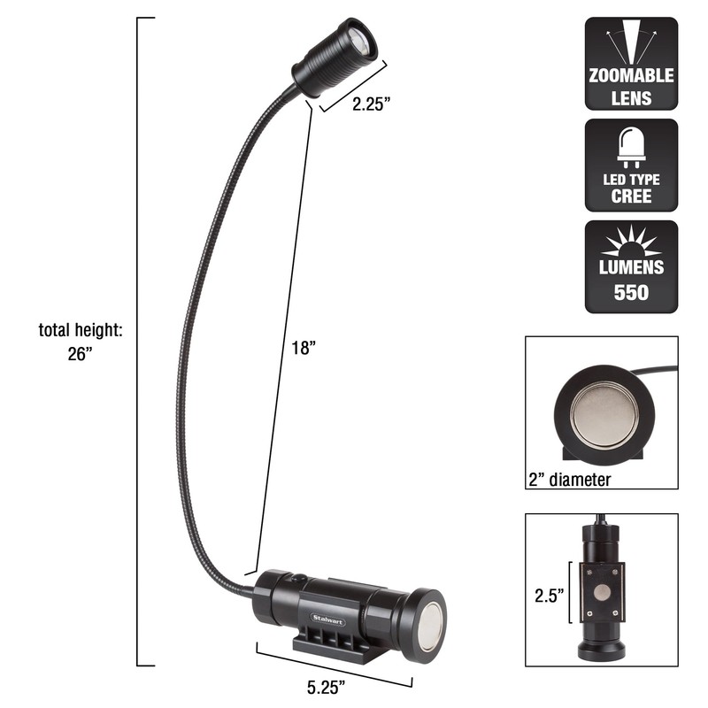 Stalwart CREE LED Work Light - 550 Lumen Magnetic Light