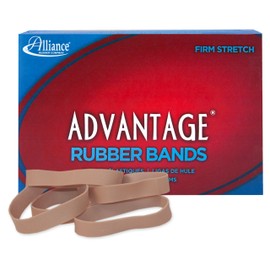Alliance Rubber 26825 Advantage Rubber Bands Size #82, 1 lb Box Contains Approx. 230 Bands (2 1/2" x 1/2", Natural Crepe)