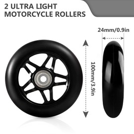 Stunt Scooter Wheels 100 mm, Pack of 2 Scooter Replacement Wheels, Scooter Wheels with ABEC, 9 Bearings Aluminium Spoke Core for Scooter Swing Cars Extreme Cars
