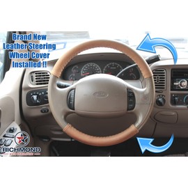 Richmond Auto Upholstery - Leather Steering Wheel Cover with Needle & Thread, King Ranch (Compatible with 2007 Ford F-350 King Ranch)