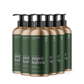 ATTITUDE Hand Soap with Essential Oils, EWG Verified, Plant and Mineral-Based Ingredients, Vegan Products, Refillable Aluminum Bottle, Peppermint and Sweet Orange, 16 Fl Oz (Pack of 6)