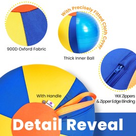 Acesolid 25" Herding Ball for Dogs & Puppies - Heavy Duty Thickened Oxford Cover, Includes Pump & Patch Repair Kit - Ideal for Cattle Dogs, Australian Shepherds & Active Breeds