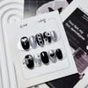 Melting Black Silver Nail Tips - Almond Egg / 멜팅블랙실버
