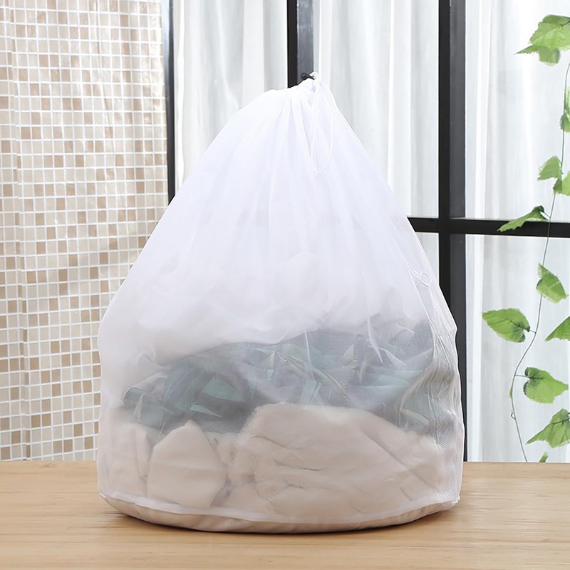 2 pcs Large Mesh Laundry Bag with Drawstring,23.6×35.4inch Washing Bag