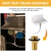 Drip Tray Drain Assembly, 2" Brass Drain Fitting with 1/2"
