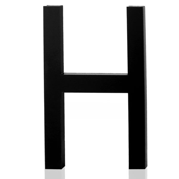 4 Inch Acrylic Frosted Matte Black Letter H, Adhesive House