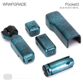 WRAPGRADE Skin Sticker Compatible with DJI Osmo Pocket 3 Decal (Blue Rustic Metal)