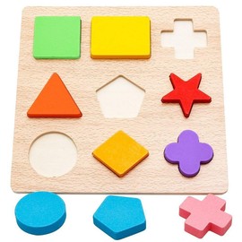 Wooden Shape Puzzles 9 Pieces Kids Wooden Block Matching Game Educational Toys for Toddlers 3 Ages and up